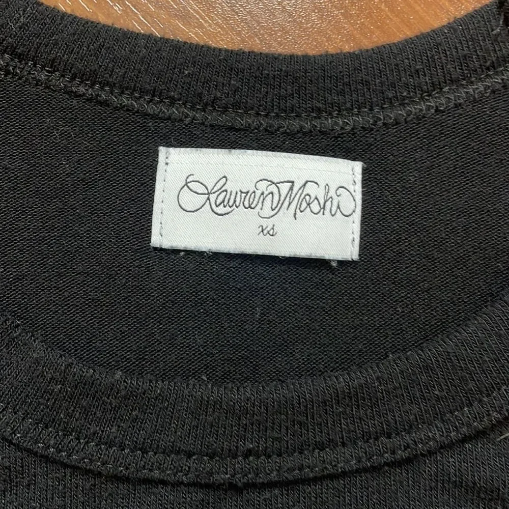 Lauren Moshi Black Sweatshirt Skull Heart Love - Picture 4 of 5